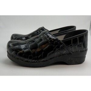 Dansko Tiger's Eye 40 US 9.5 - 10 Womens Professional Onyx Black Grey Croc Print